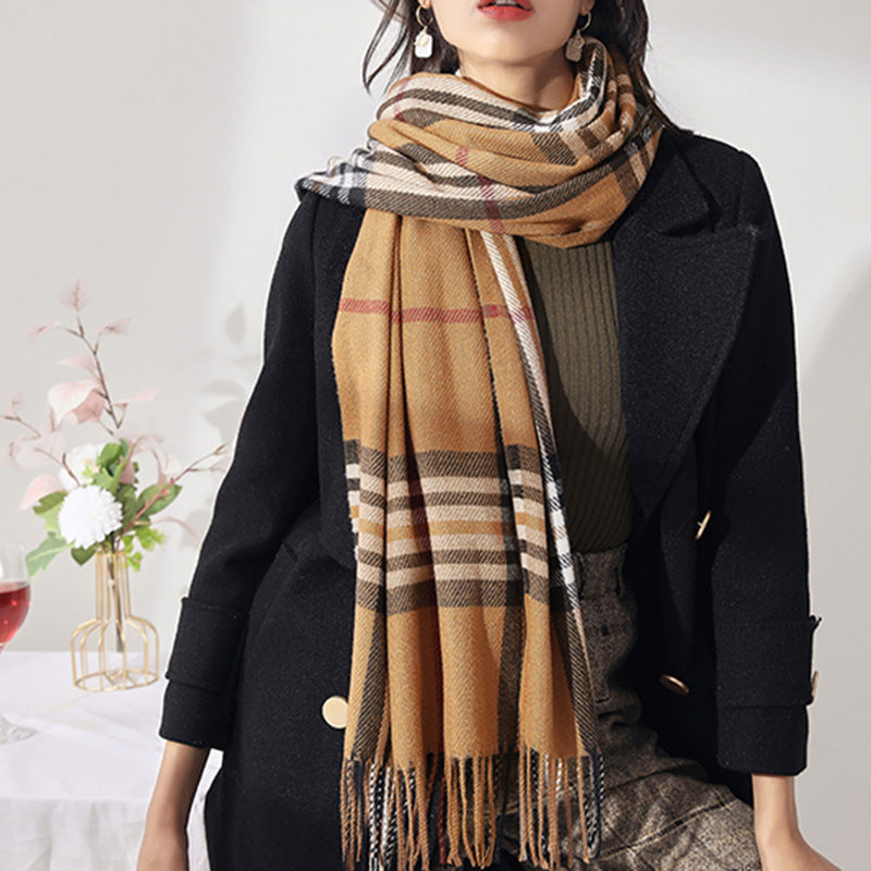 Dreamy Classic Plaid Cashmere Wrap