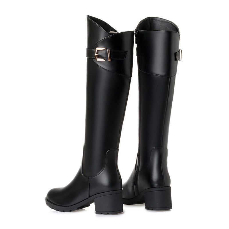 Round Head  Sleeve Long Rider Boots