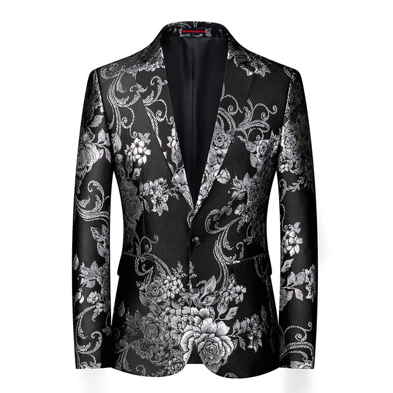 Floral Suit Casual Small Suit Gilding Printed Coat