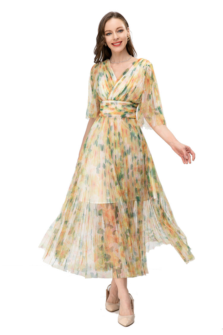 Women's Retro Formal Temperament Printed Dresses