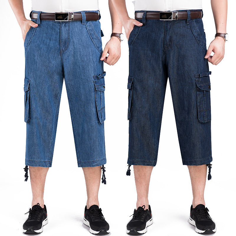 denim cropped jeans men 