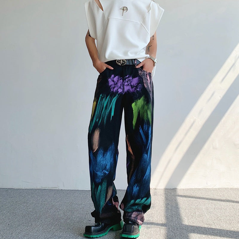 Graceful Drapes - Wide-Leg Niche Pants