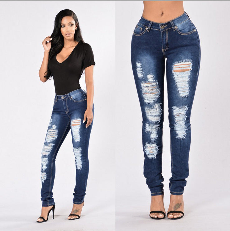 riped style jeans 