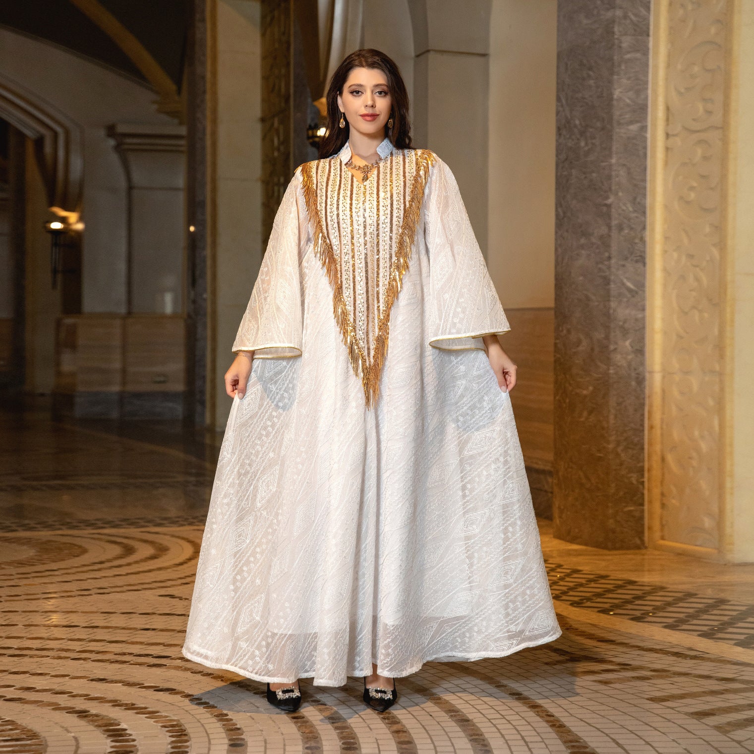 Mesh Embroidered Sequins Robe