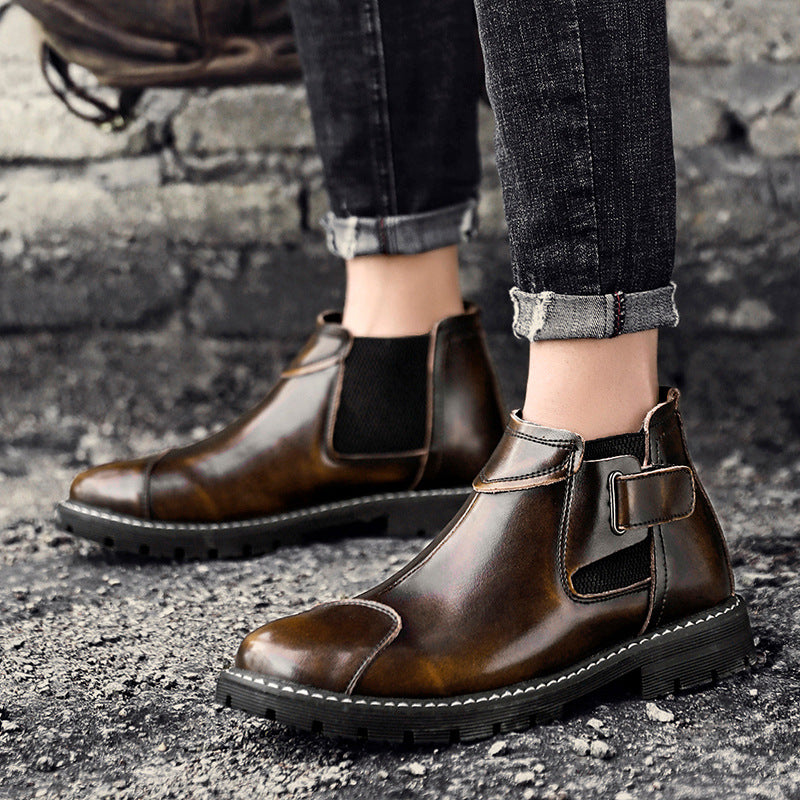 Retro Chic Sleeve Leather Men's Tooling Boots