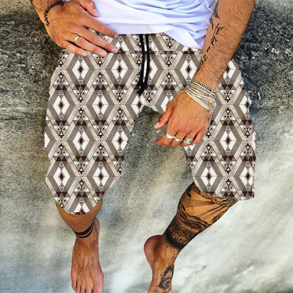 Men's Athleisure Shorts Printed Beach Pants