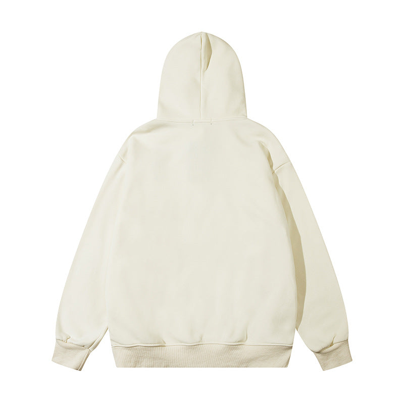 Velvet Padded Hooded Sweatshirt Loose Design