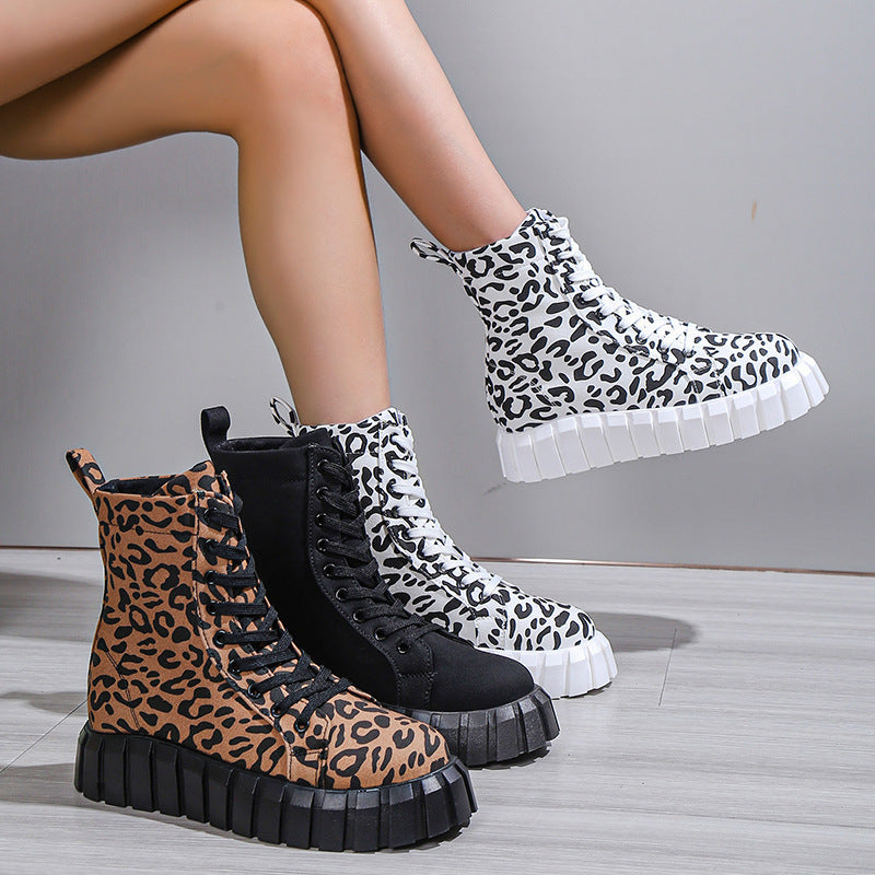 Leopard Print Platform Chic Boots