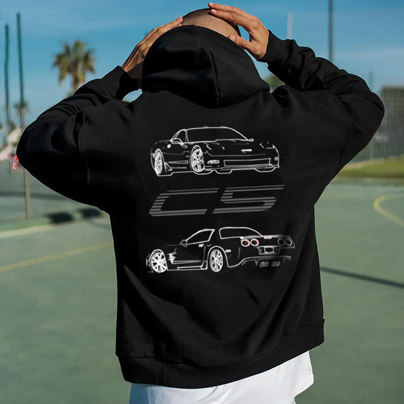 Men's Fashion Car Printed Hoodie