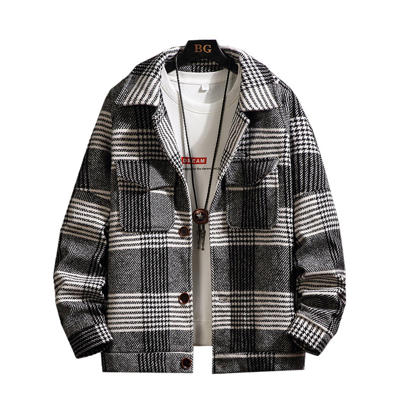 Plaid Korean Style Trend Jacket Men