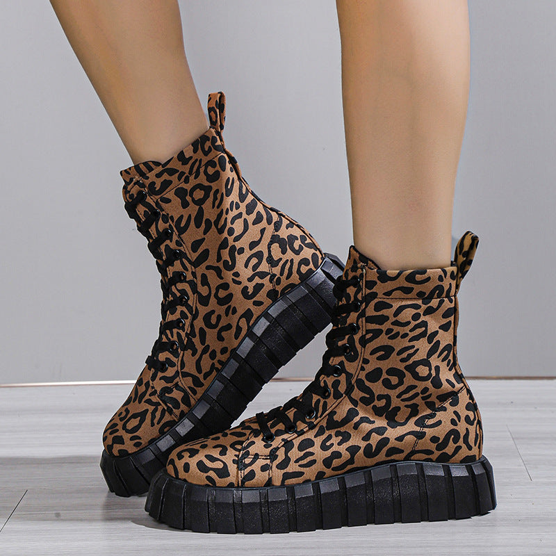 printed platform boots