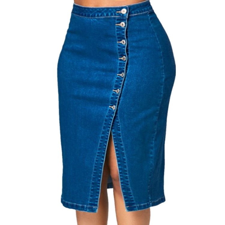 denim plus size skirt 